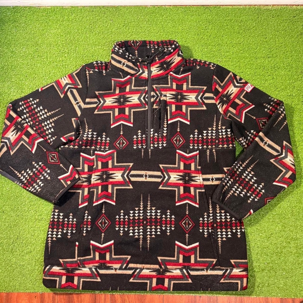 Powder River Panhandle Slim Western Aztec Pullover Quarter Zip Sweater XL